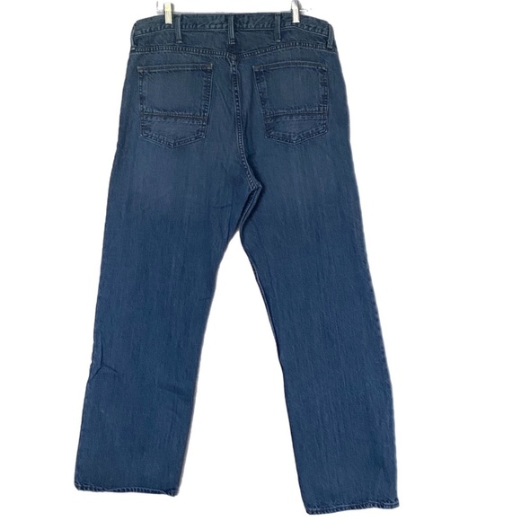 Jean Rugged Durable Cowboy Loose Straight Classic Mid Blue Mid Rise M 38x32 Rode - Picture 2 of 10